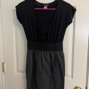 CUTE Fitted Black and Gray Mini Dress, Size S